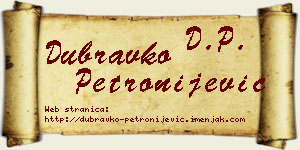 Dubravko Petronijević vizit kartica